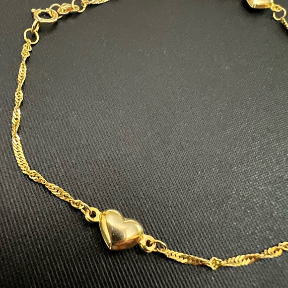 👑✅PRICE FIRM✅ Genuine 14kt Solid Gold 3 Heart Bracelet - Picture 3 of 13